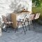 Outdoor Folding Bar Stool Beige Breathable Mesh Fabric Compact Storage
